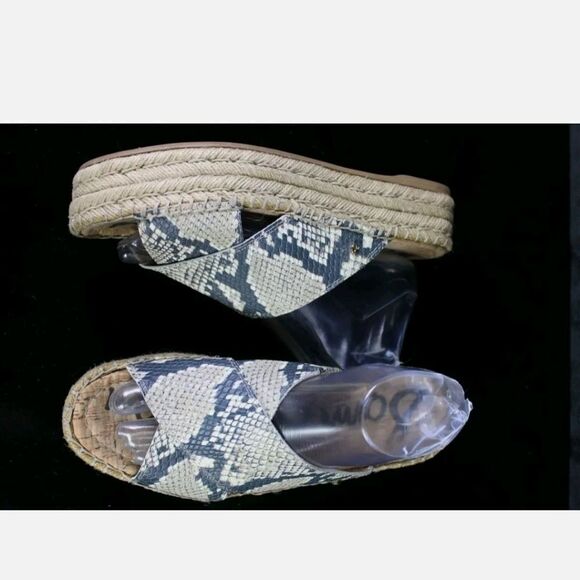 Sam Edelman Natty Snakeskin Espadrille Platform Slide Sandals 8.5. - Picture 1 of 9